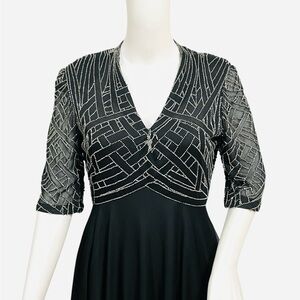 Vintage Black Dress Size S Women Special Occasion Embellished Sparkling Stones